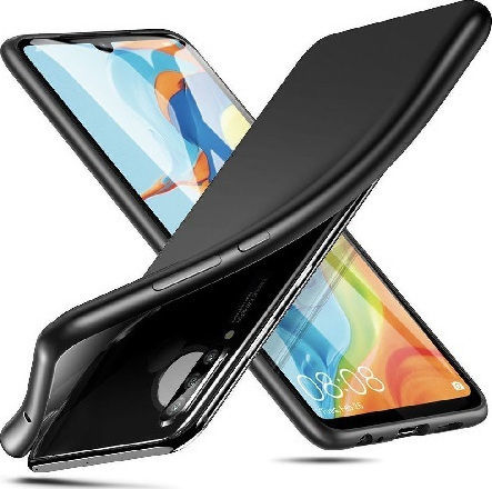Matt Umschlag Rückseite Silikon Schwarz (Huawei P30 Lite)