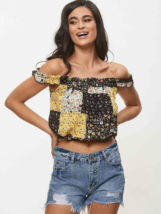 Women's Blouse Off-Shoulder Orange