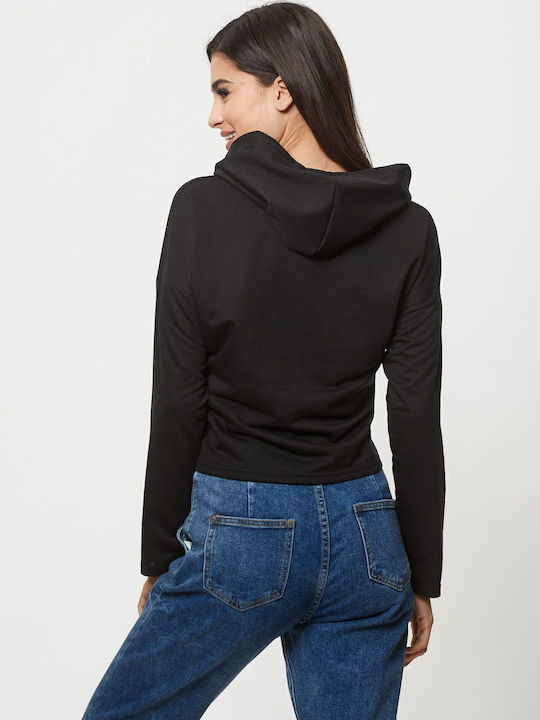 Bluza Damă Cu Glugă Negru