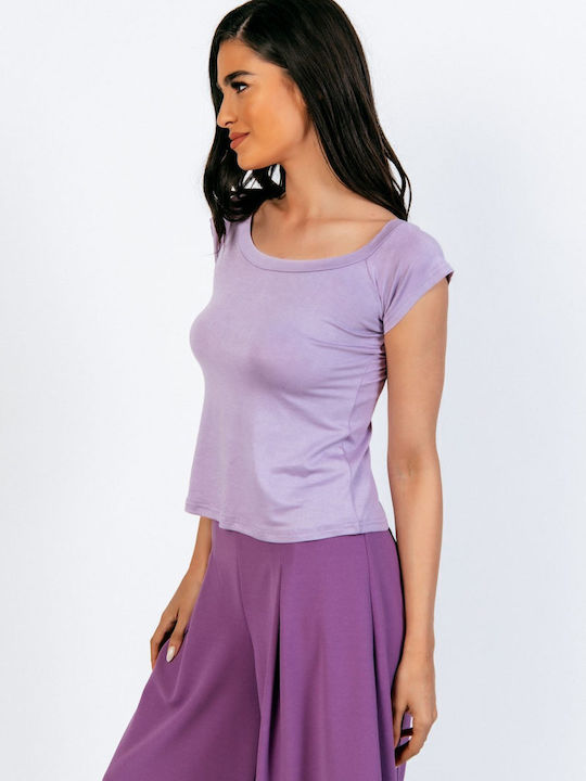 Women's Blouse with Boat Neckline Black