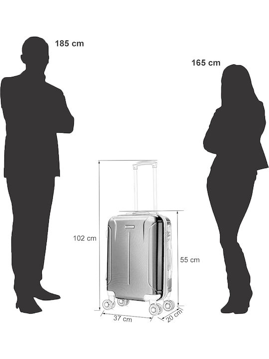 Quasar Smart Kabinenreisekoffer Hartschalen Champagne mit 4 Räder Höhe 55cm