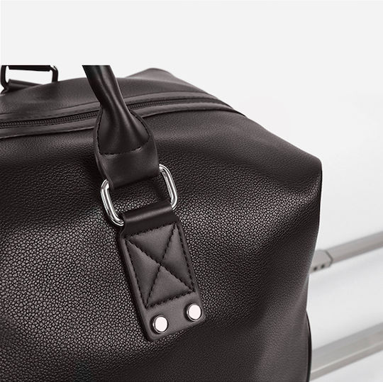 Quasar Duffle Σακ Βουαγιάζ 40lt Καφέ με Ρόδες από Δερματίνη Μ52xΠ27xΥ28εκ.