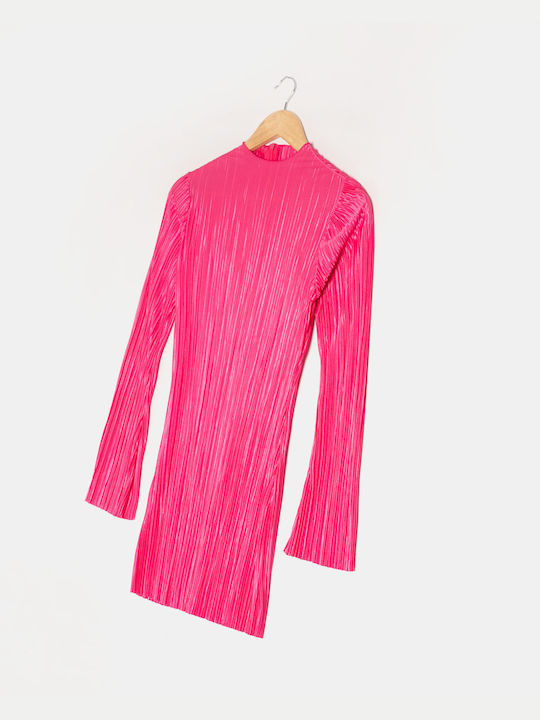 Mini Long Sleeve Fuchsia Dress