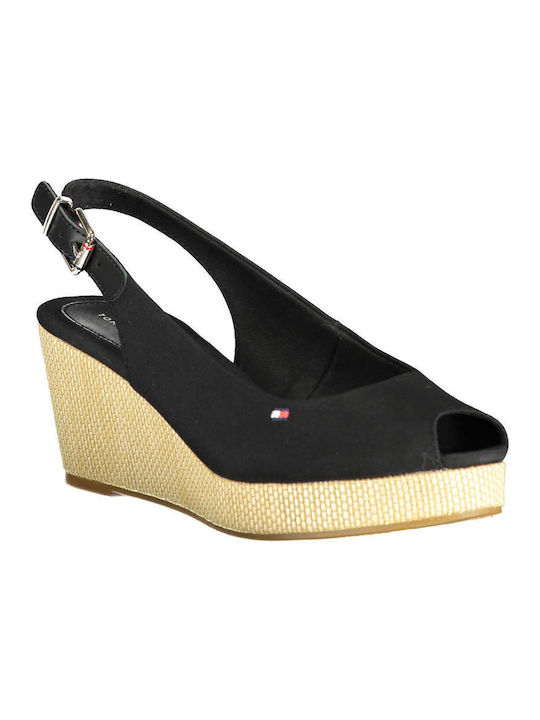 Tommy Hilfiger Women's Ankle Strap Platforms Black