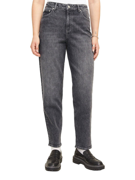 Lisbon High Waist Women's Jean Trousers in Mom Fit Gray