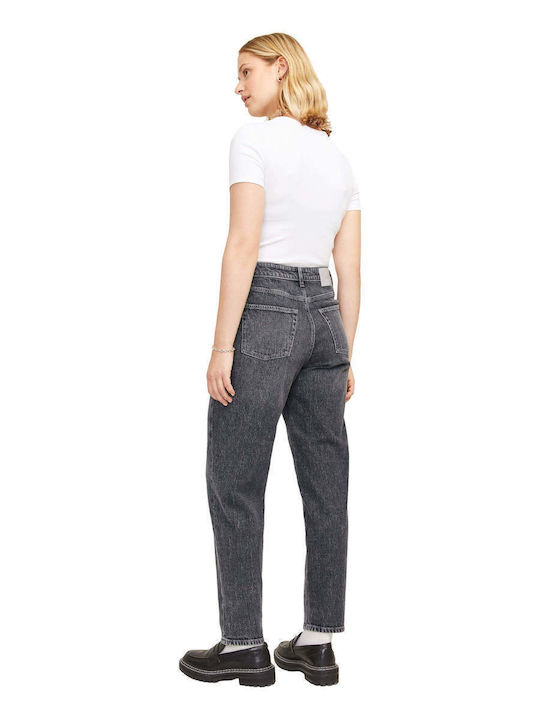 Lisbon High Waist Women's Jean Trousers in Mom Fit Gray