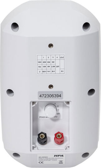 Hpa Παθητικά Επιτοίχια Ηχεία 20W (Ζεύγος) Λευκά