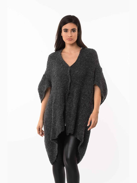 Dress Up Women's Knitted Cardigan with Buttons Grey