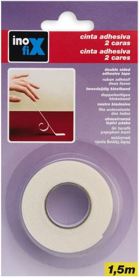 Inofix 2000 White Αυτοκόλλητη Ταινία Διπλής Όψης Λευκή 1.5mx15mm