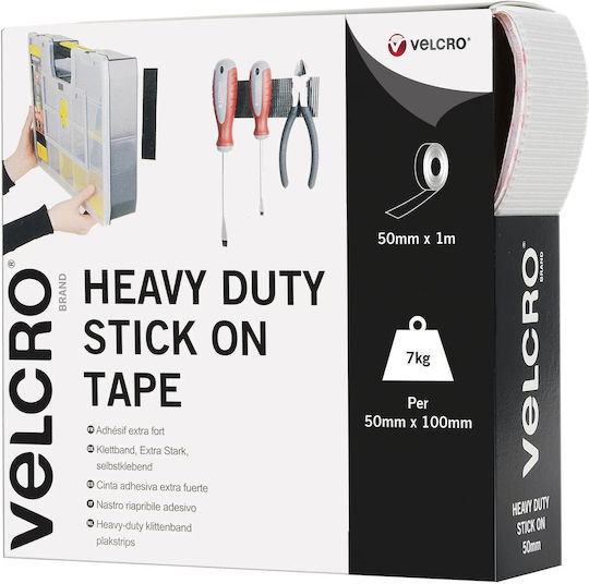 Velcro White Αυτοκόλλητη Ταινία Χριτς Χρατς Λευκή 1mx50mm