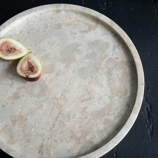 Artekko Serving Platter made of Porcelain Beige with Diameter 20cm