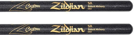Zildjian Hickory Baghete Tobe 5A cu Varf în Formă Oval în Culorea Negru