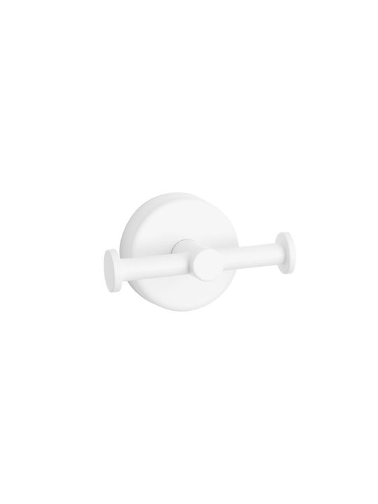 Kapitan Άγκιστρο Μπάνιου Μονό με Βίδες ​7.5x4.5cm Inox Λευκό