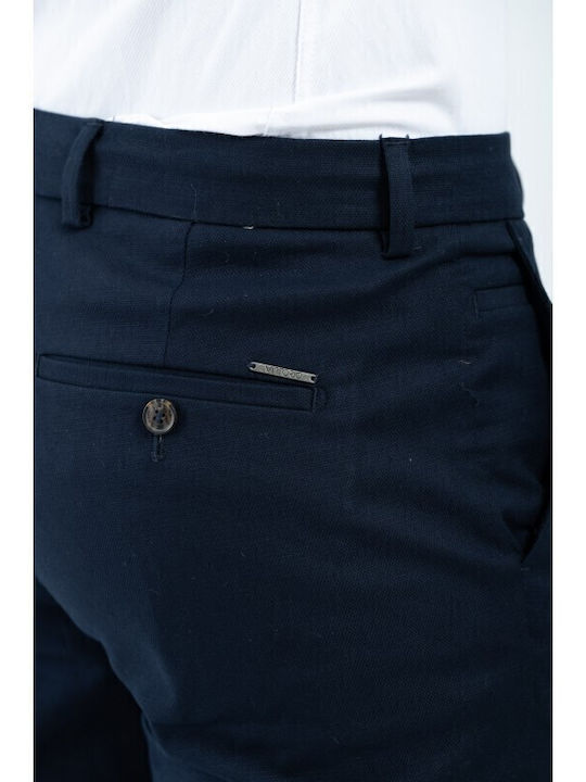 Pantaloni Chino Elastic Slim Fit Albastru