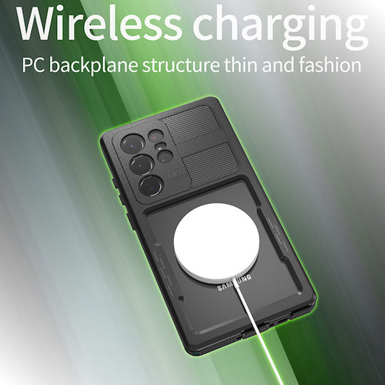 Shellbox 360 Full Cover Πλαστικό Αδιάβροχο Μαύρο (Galaxy S23 Ultra)