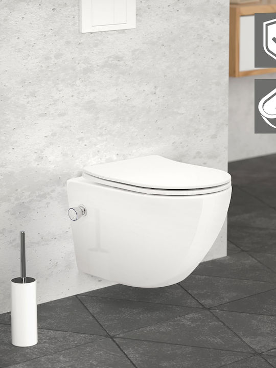 ML-Design Wandhängende Toilette mit Deckel mit Bidet Weiße 4064649130586