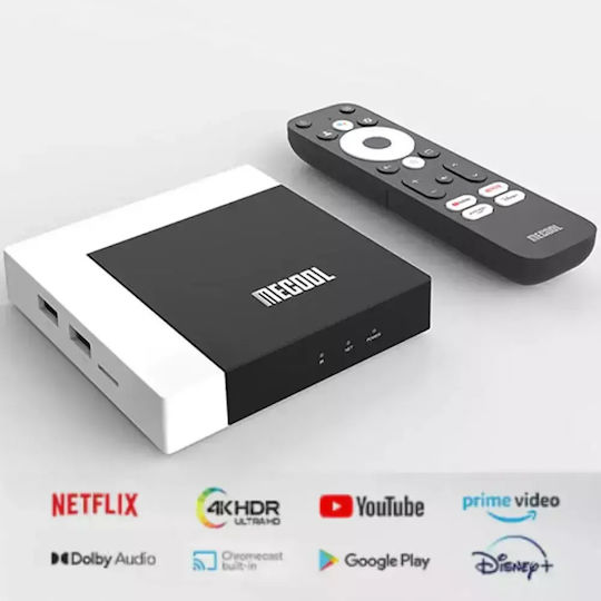 Mecool TV Box KM7 Plus EU Plug EDA004371603 4K UHD με WiFi USB 2.0 2GB RAM και 16GB Αποθηκευτικό Χώρο με Λειτουργικό Android 11.0 και Google Assistant