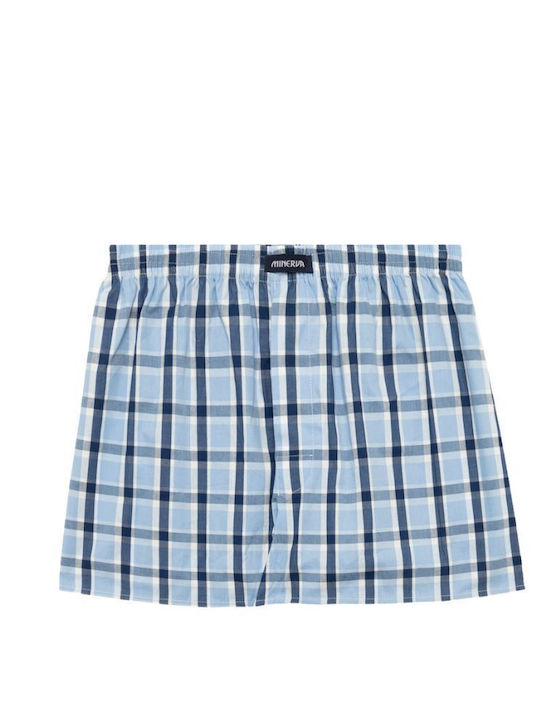 Minerva Men's Boxers Blue-sky Checkered 2Pack