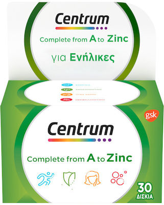 Centrum A to Zinc Vitamin for Energy & Immune System Boost 30 tabs