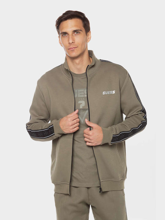 Guess Herren Sweatshirt Jacke mit Taschen Grün