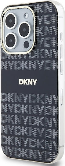 DKNY Repeat Pattern Tonal Stripe Umschlag Rückseite Kunststoff Schwarz (iPhone 13 Pro Max)