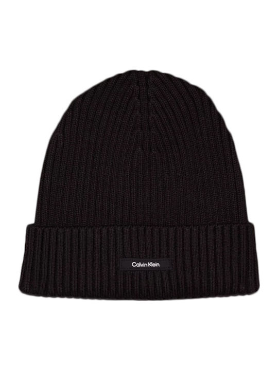 Beanie Ανδρικός Σκούφος με Rib Πλέξη σε Μαύρο χρώμα