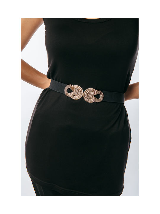 Dress Up Elastic Women's Belt Black