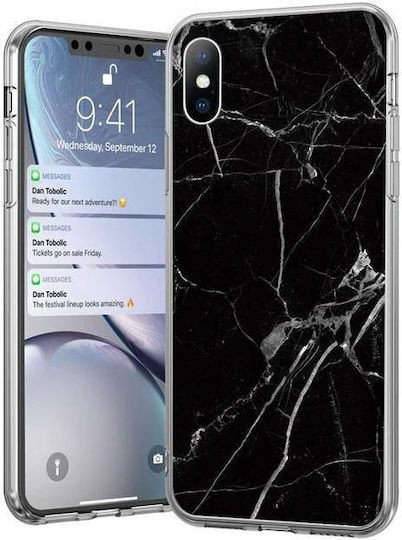 Wozinsky Marble Back Cover Σιλικόνης Μαύρο (Huawei P30 Lite)