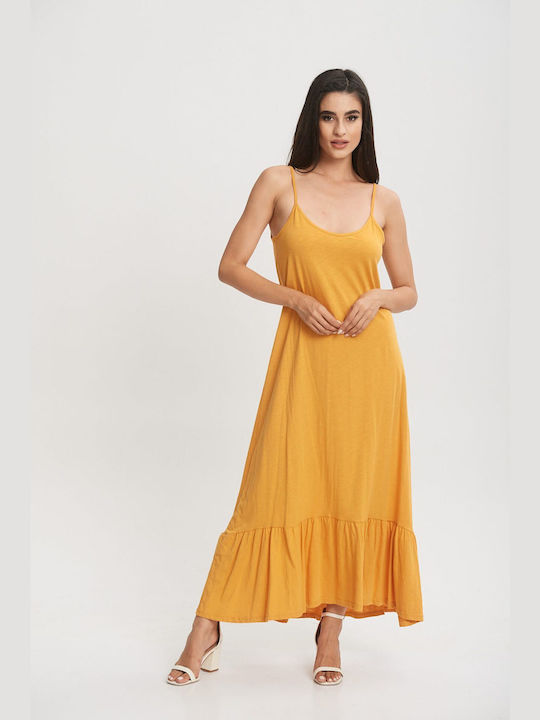 Olala Kleid mit Rüschen Yellow