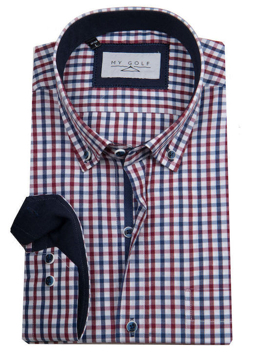 Men's Plaid Shirt Blue/Red PKM709