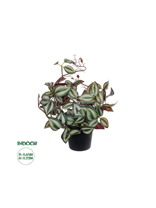 Globostar Artificial Garden Zebrina Plant 20961 Διακοσμητικό Φυτό Ζεμπρίνα Φ45 X Υ22cm