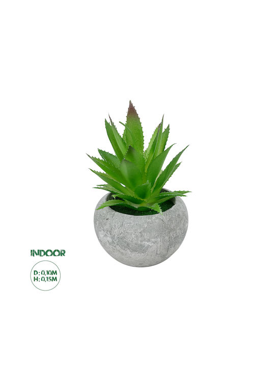 Globostar Artificial Garden Succulent Aloe Potted Plant 21037 Decorative Plant Aloe F10 X H15cm