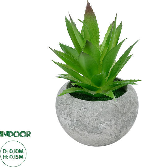 Planta artificială Globostar Aloe Succulent Garden în ghiveci 21037 Plantă decorativă Aloe F10 X H15cm