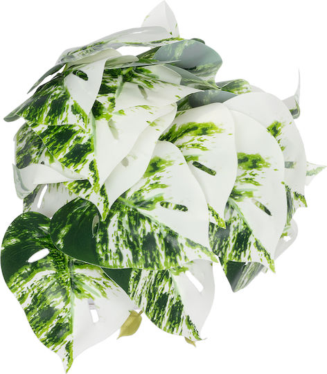 Globostar Künstliche Garten Albino Monstera Pflanze 20946 Dekorative Monstera Pflanze Φ23 X H16cm