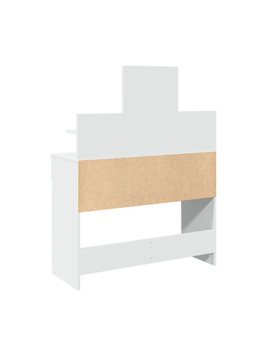 Schminktisch Hölzern White mit Spiegel 100x40x130cm
