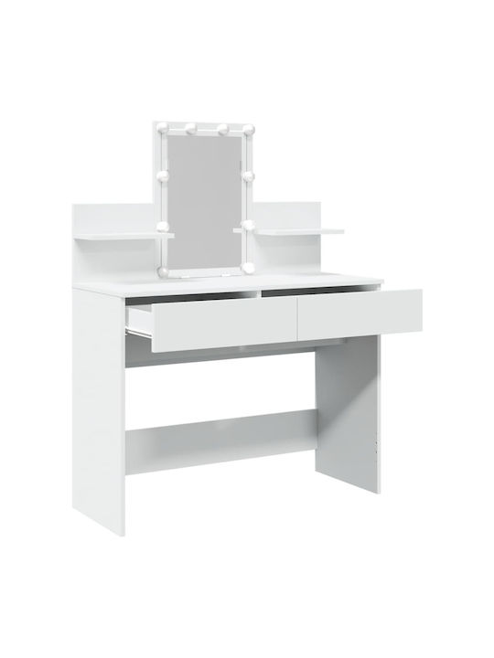 Schminktisch Hölzern White mit Spiegel 100x40x130cm