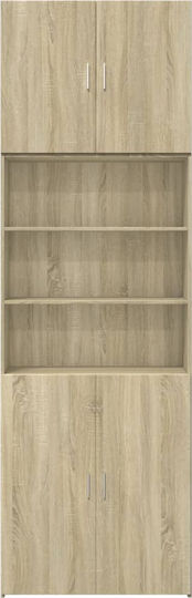Freestanding Living Room Cabinet Made of Particle Board Oak 80x42.5x249 cm
