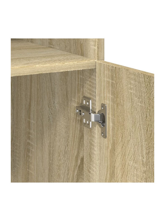 Wohnzimmer Nische aus Spanplatte Eiche 80x42.5x249cm