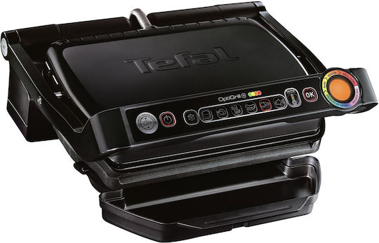 Tefal GC 7148 Tabletop Electric Grill Ribbed Plate 2000W Inox with Lid and Adjustable Thermostat 30cmx20cmcm