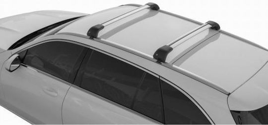 Nordrive Μπάρα Οροφής Αλουμινίου 94εκ. για Citroen CX για Αυτοκίνητα με Εργοστασιακές Μπάρες (Σετ με πόδια) Ασημί