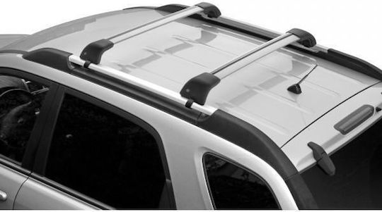 Nordrive Μπάρα Οροφής Αλουμινίου 94εκ. για Citroen CX για Αυτοκίνητα με Εργοστασιακές Μπάρες (Σετ με πόδια) Ασημί