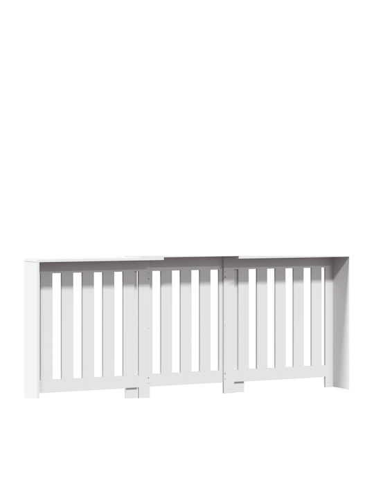 vidaXL Капак за Калорифер от ПДЧ Бял 205x21.5x83.5см