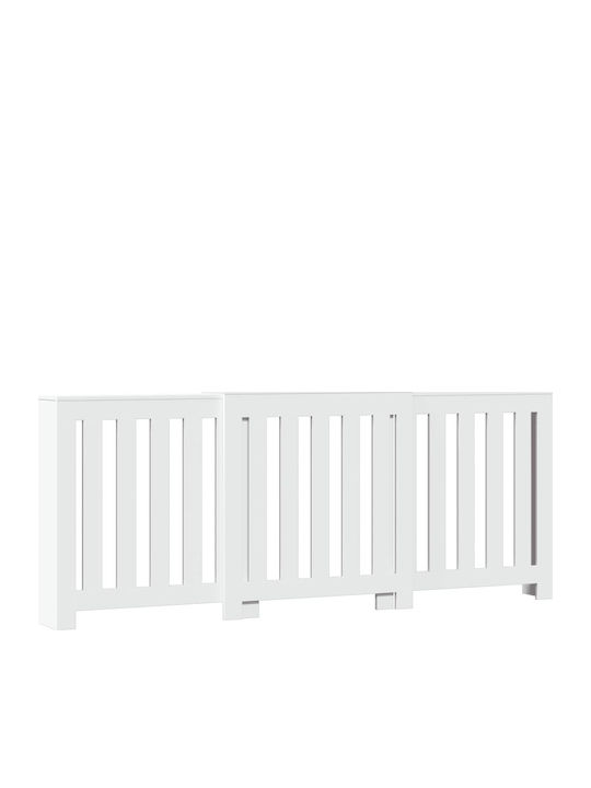 vidaXL Капак за Калорифер от ПДЧ Бял 205x21.5x83.5см