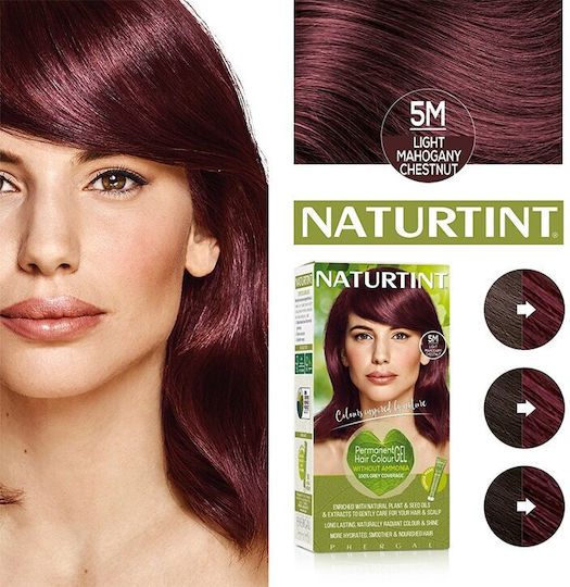 Naturtint Βαφή Μαλλιών Χωρίς Αμμωνία 5m Καστανό Ανοιχτό Μαονί 50ml