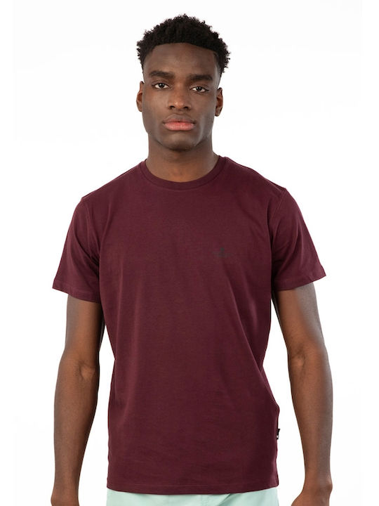 Rebase Herren Slim Fit Baumwollbluse Bordeaux