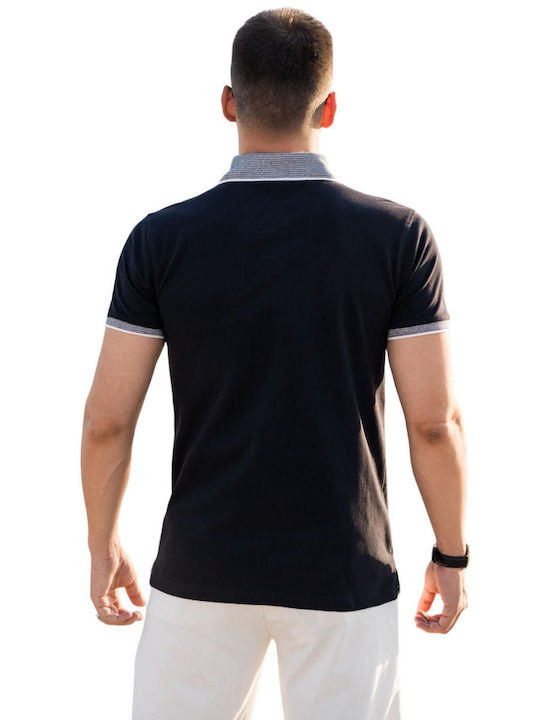 Clever Men's Short Sleeve Blouse Polo BLUE