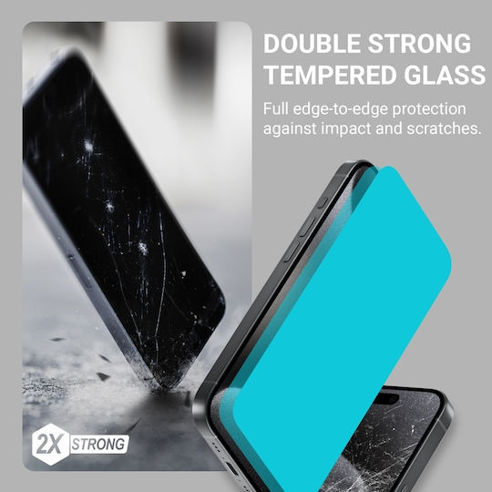 Crong Tempered Glass 2pcs Black (iPhone 15 Pro Max)