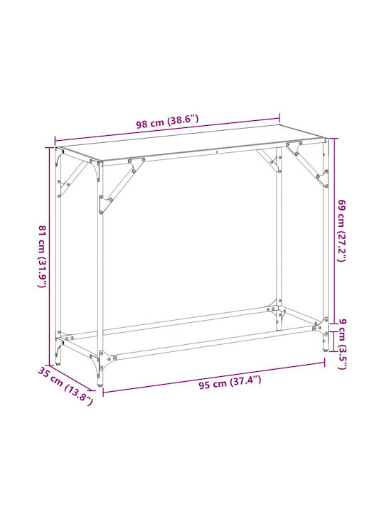 Конзолна маса Гълъбово Transparent Д98xШ35xВ81cm