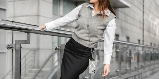 SwitchEasy Nackenriemen für Handys Silber