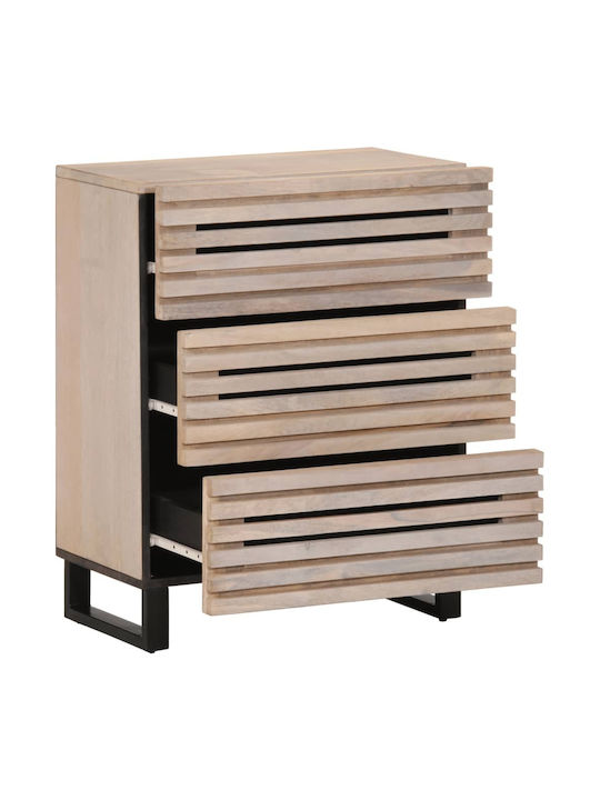 Storage Drawer Chest Made of Metal and Wood L60xW34xH75cm